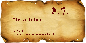 Migra Telma névjegykártya